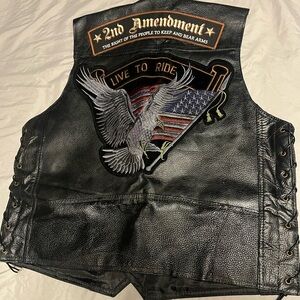 Genuine Leather Motorcycle vest. Size M